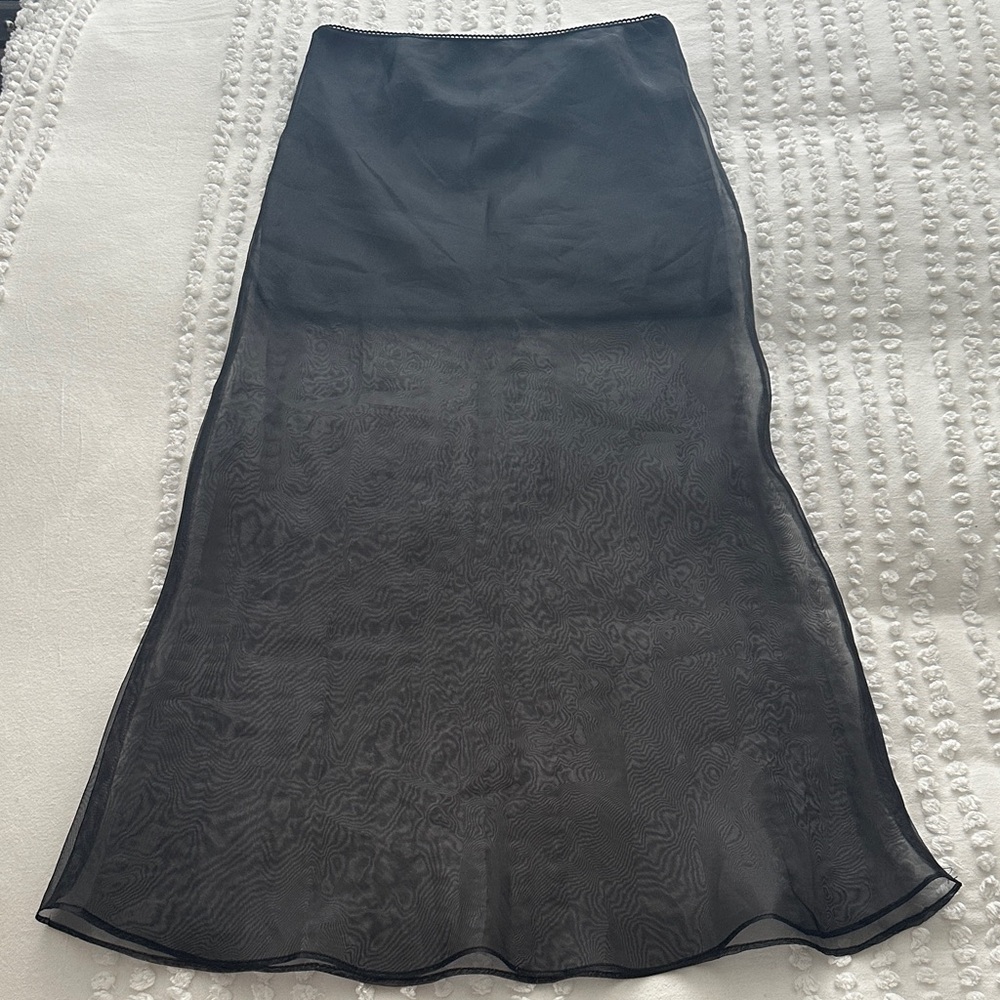 Line & Dot Denman Sheer Black Maxi Skirt Sz M - Picture 2 of 15